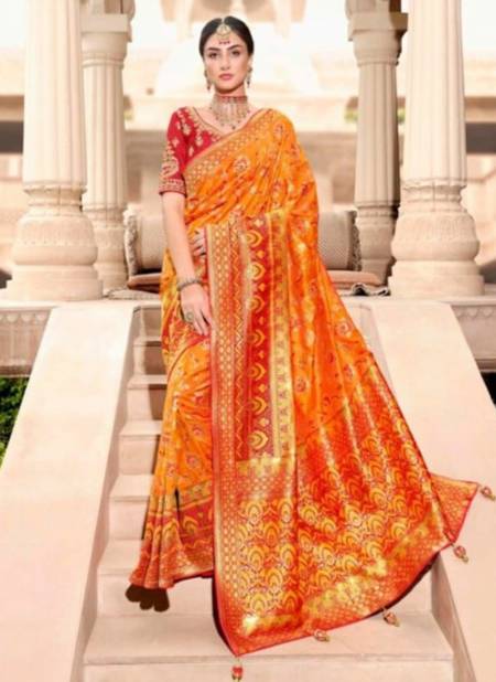 Orange Colour Rutba Vol 2 Krishna Gokul New Latest Designer Festive Wear Silk Saree Collection 13408